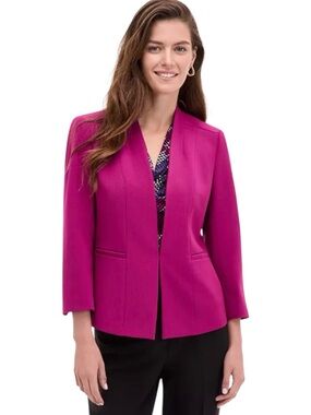 NWT KASPER Cerise 3/4 Sleeve Blazer Jacket Coat Size 4